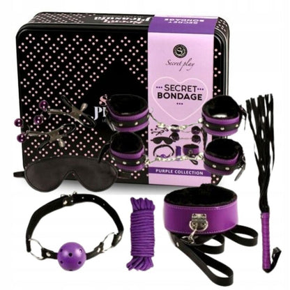 BDSM set 8pcs viola / nero di Secretplay, immagine 3