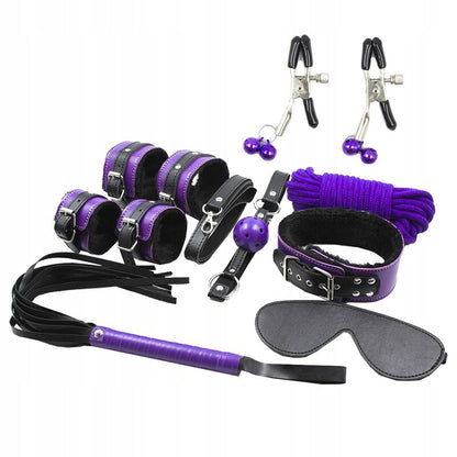 BDSM set 8pcs viola / nero di Secretplay