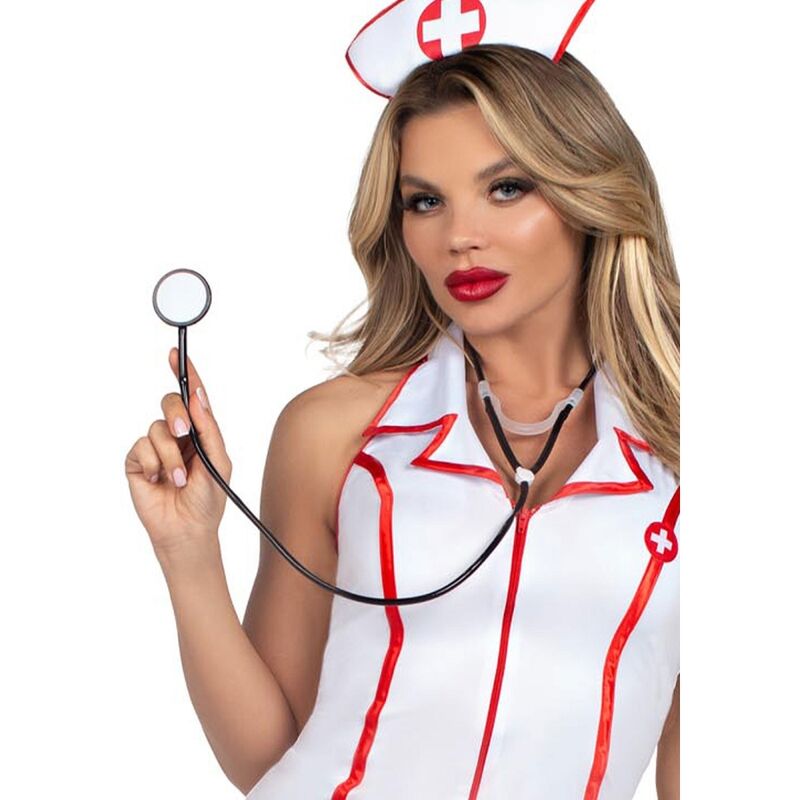 Costume da capo infermiera bianco M/L di Leg Avenue, immagine 5