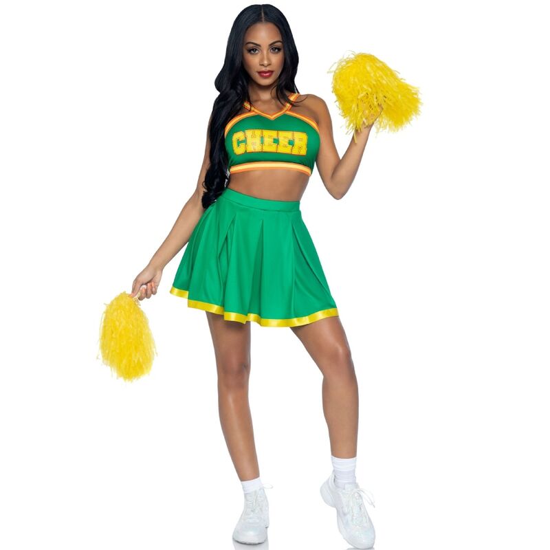 Costume Cheerleader verde S/M di Leg Avenue