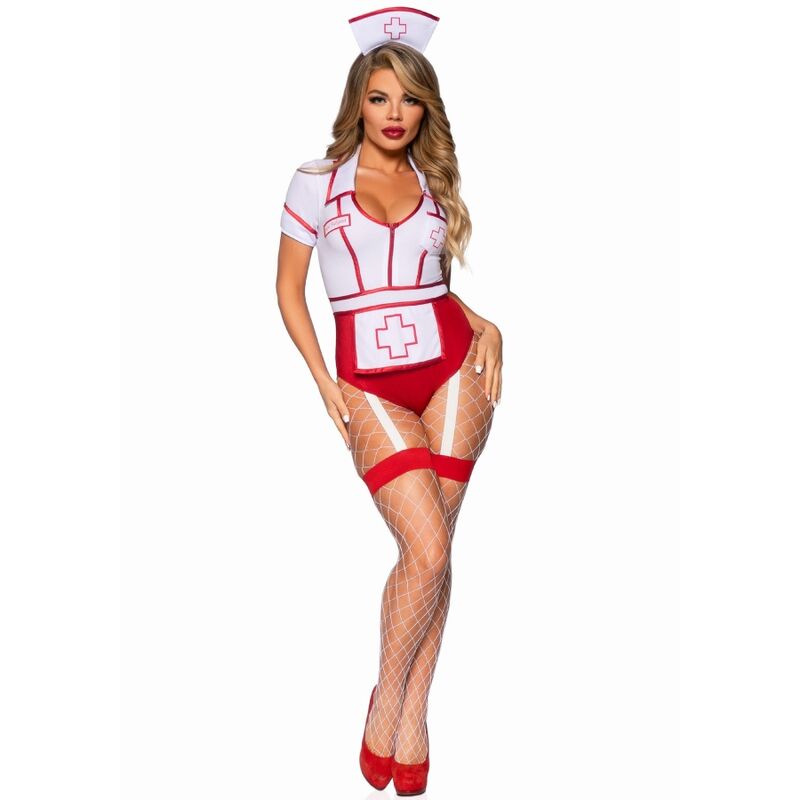 Costume da infermiera sexy Rosso/bianco M di Leg Avenue, immagine 6