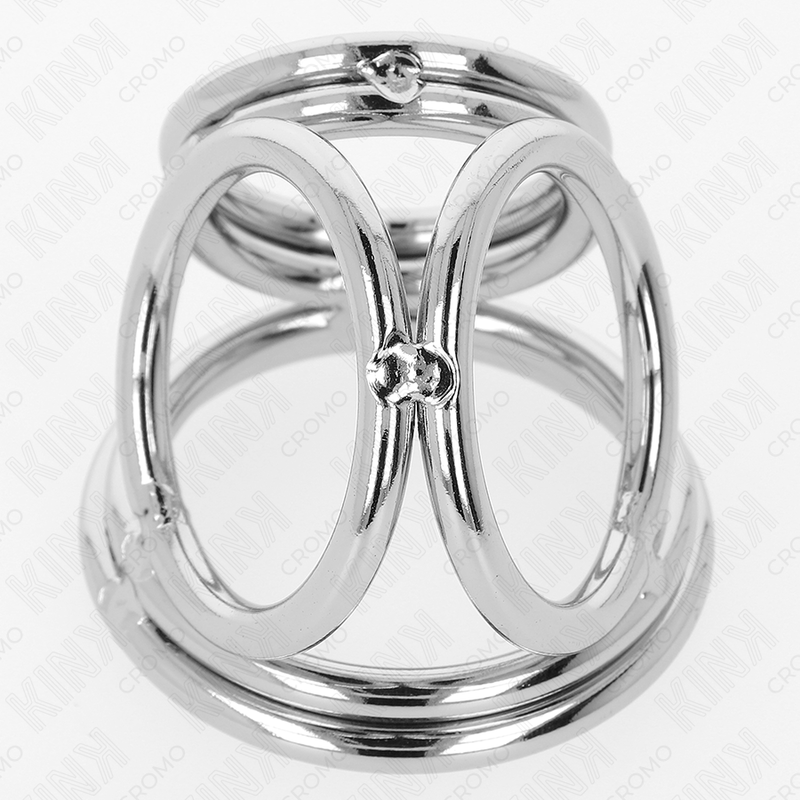 Anello per pene in metallo cromato triplo da 3,8 cm a 5 cm modello 1 di Kink, immagine 5