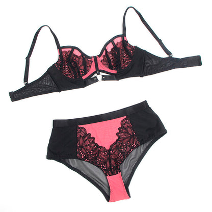 SUBBLIME - 955571 SET REGGISENO IN VERNICE ROSA CON CERNIERA E REGGISENO A RETINO S/M