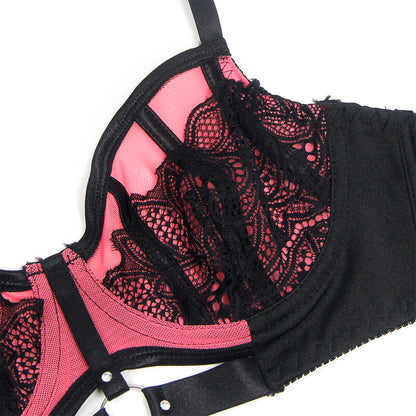 SUBBLIME - 955588 SET REGGISENO IN VERNICE ROSA CON CERNIERA IN RETE L/XL