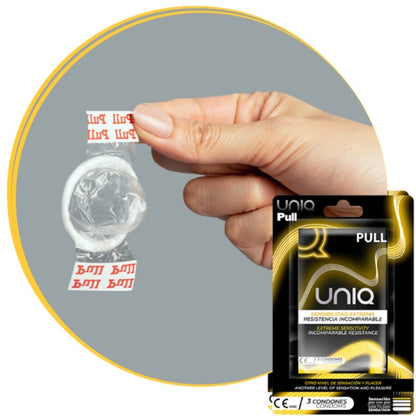 Preservativi senza lattice con strisce 3 unità di UNIQ, immagine 2