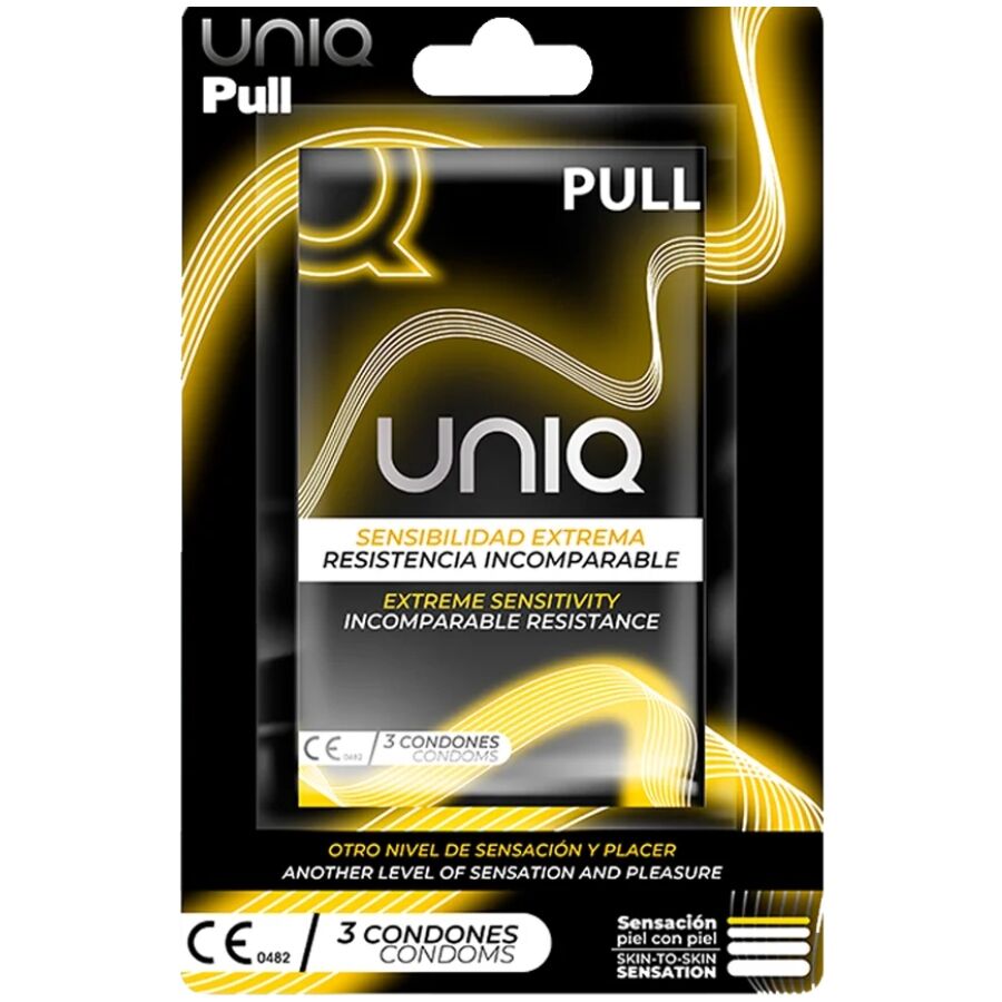 Preservativi senza lattice con strisce 3 unità di UNIQ