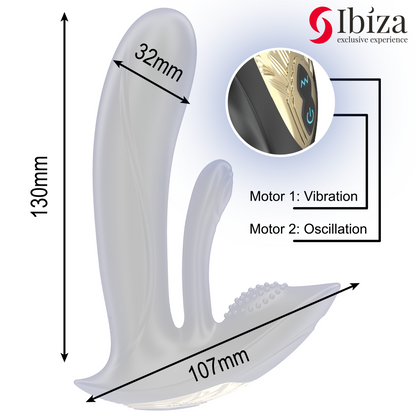 Vibratore indossabile con stimolazione del punto g e del clitoride con telecomando di Ibiza, immagine 3