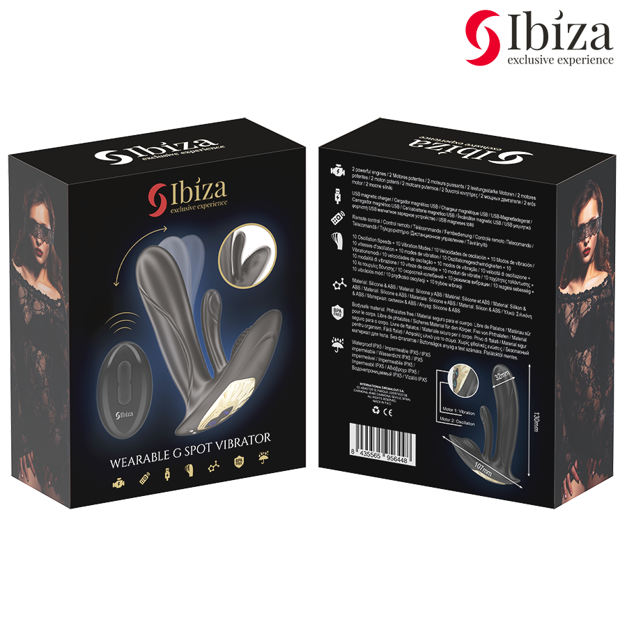 Vibratore indossabile con stimolazione del punto g e del clitoride con telecomando di Ibiza, immagine 6