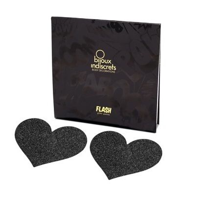 Pinze per capezzoli flash nero tagli cuore di Bijoux Indiscrets