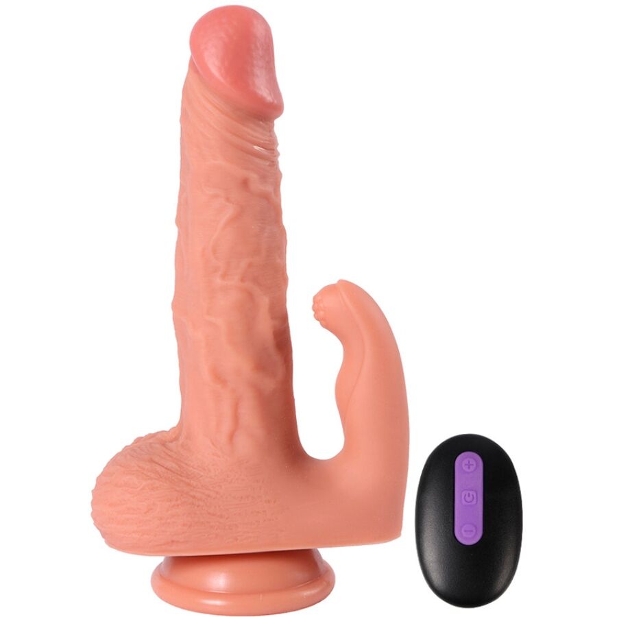 Dildo Hayden e stimolatore clitoride con vibrazione e telecomando 16 cm di Shequ, immagine 4