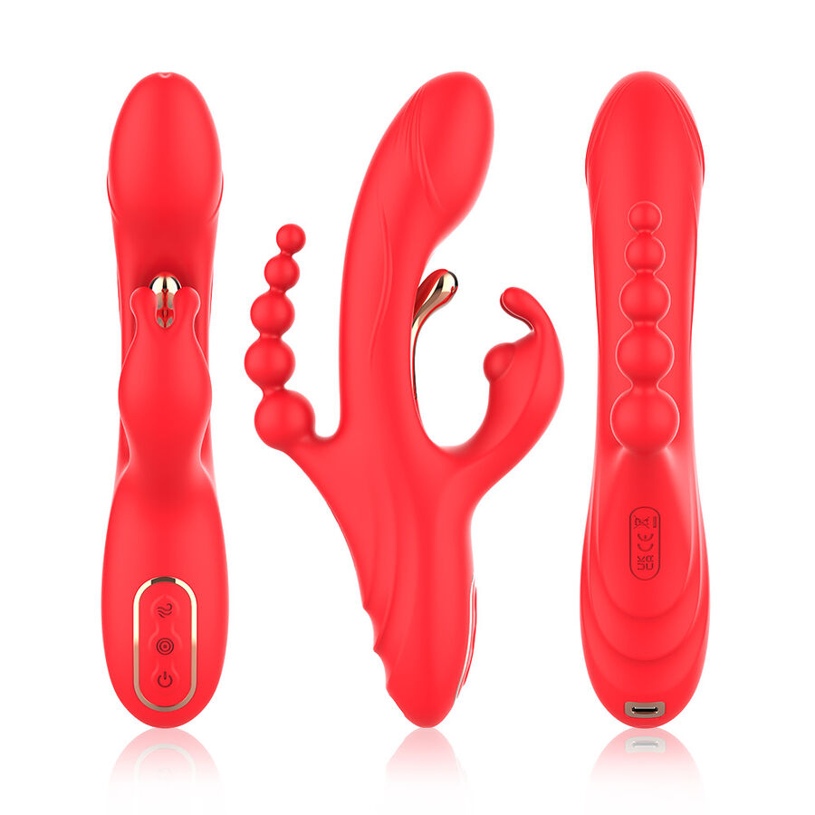 Vibratore stimolatore punto g e clitoride rosso di Armony, immagine 5