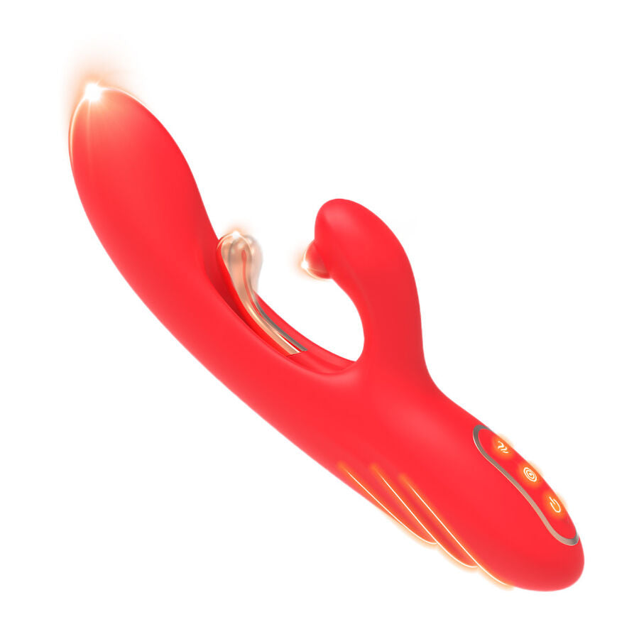 Vibratore stimolatore punto g e clitoride con lingua oscillante rosso di Armony, immagine 2