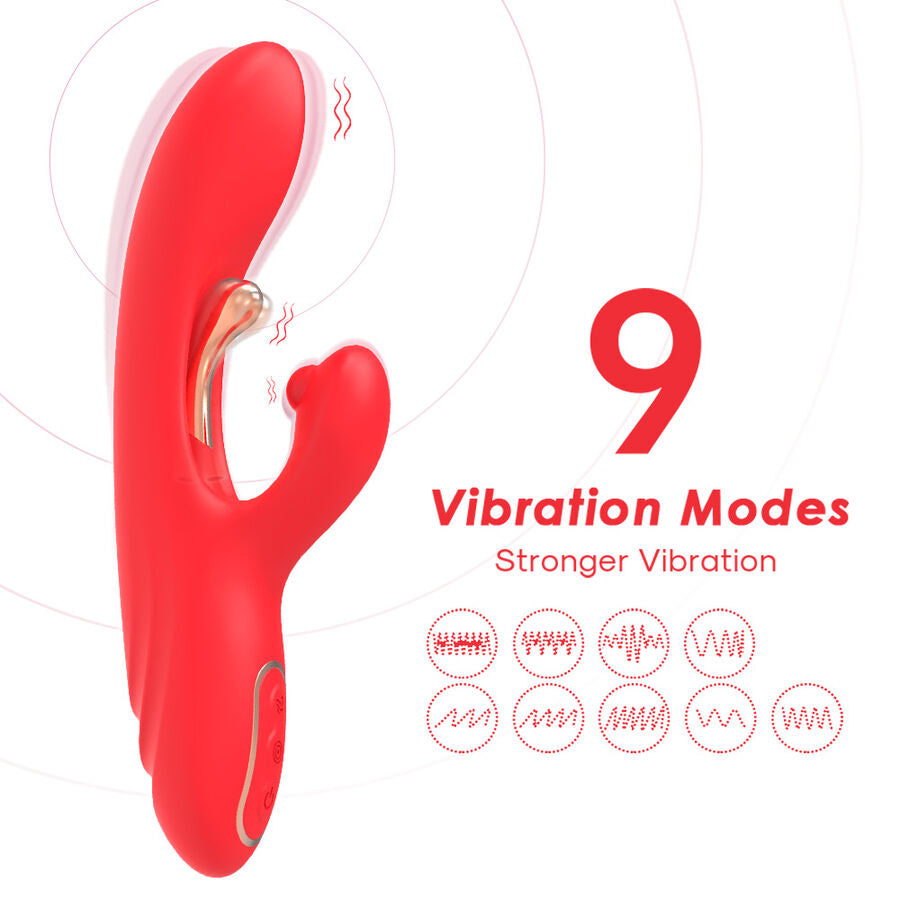 Vibratore stimolatore punto g e clitoride con lingua oscillante rosso di Armony, immagine 3