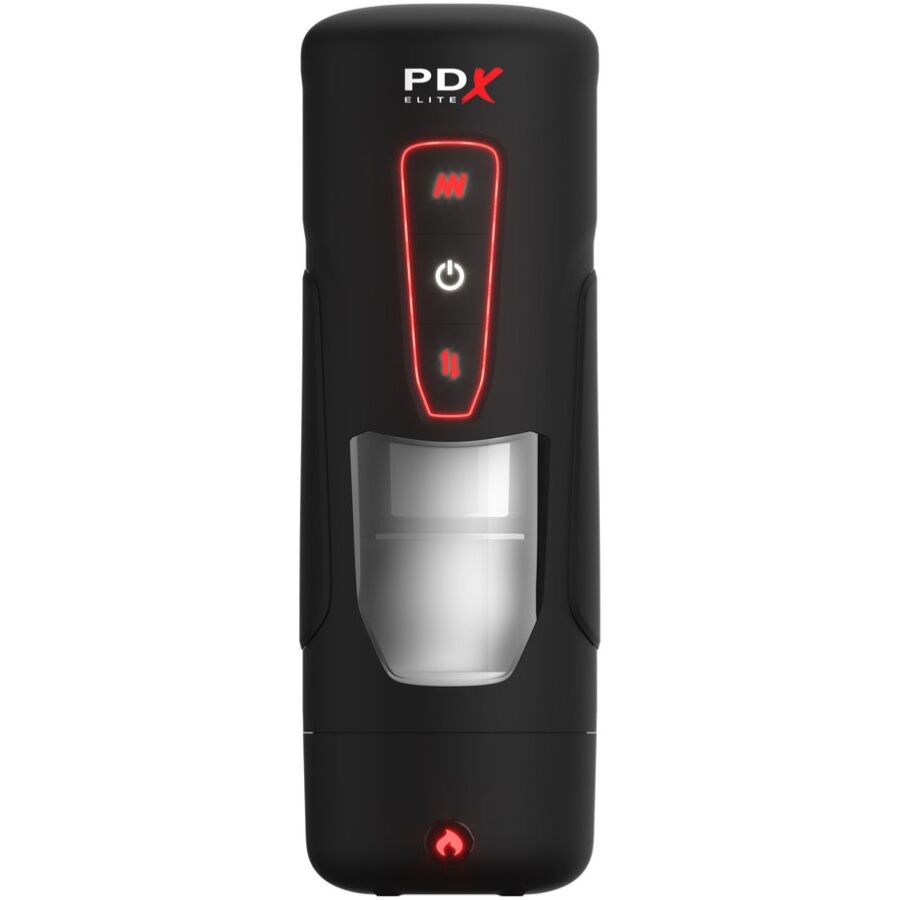 Masturbatore automatico Milk me Hotter con vibrazione a spinta e effetto calore di PDX Elite