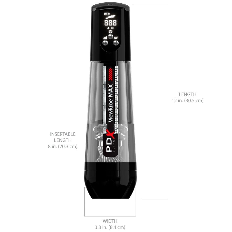 Masturbatore Viewtube max View automatico con aspirazione trasparente di PDX Elite, immagine 5