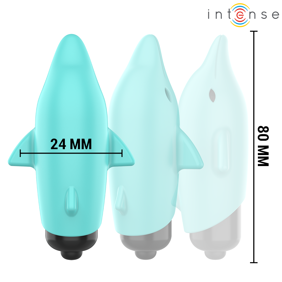 Bullet Echo vibrante delfino blu 8 x 4,7 cm di Intense, immagine 2