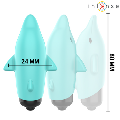 Bullet Echo vibrante delfino blu 8 x 4,7 cm di Intense, immagine 2