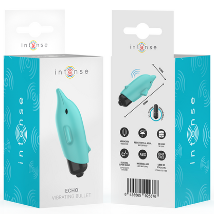 Bullet Echo vibrante delfino blu 8 x 4,7 cm di Intense, immagine 6