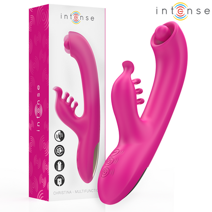 Vibratore Christina multifunzione rabbit 22,5 cm rosa di Intense