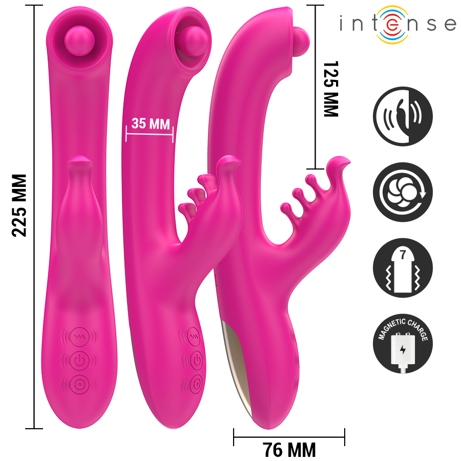 Vibratore Christina multifunzione rabbit 22,5 cm rosa di Intense, immagine 2