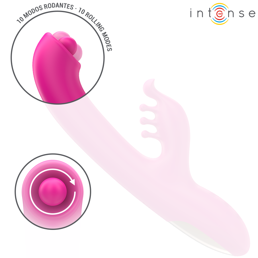 Vibratore Christina multifunzione rabbit 22,5 cm rosa di Intense, immagine 5