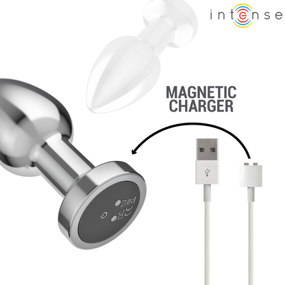Plug anale 10 vibrazioni metallo con telecomando M di Intense, immagine 5