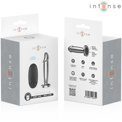 Plug Anal 10 vibrazioni dildo metallo con telecomando S di Intense, immagine 7