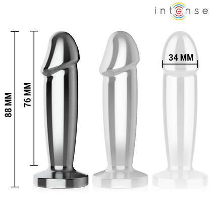 Plug Anal 10 vibrazioni dildo metallo con telecomando S di Intense, immagine 4