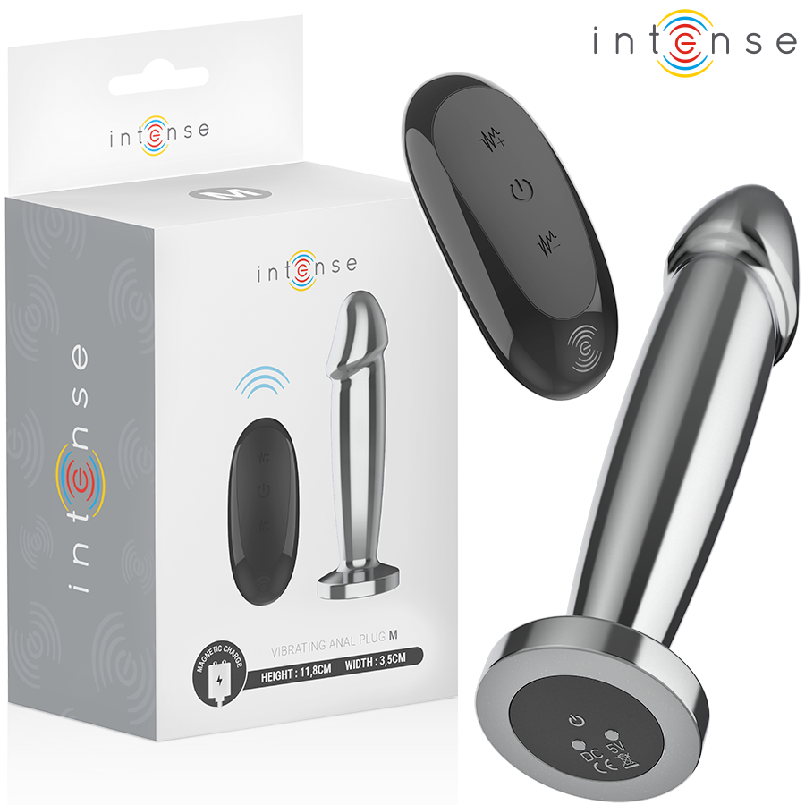Plug Anal 10 vibrazioni dildo metallo con telecomando M di Intense