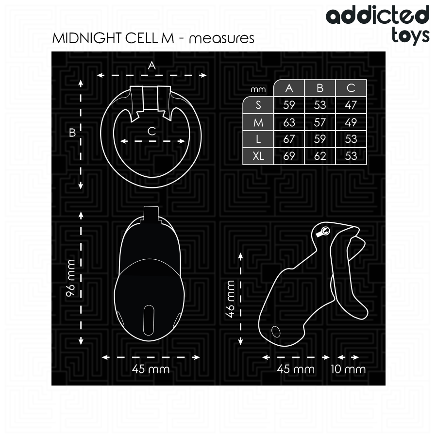 Gabbia per pene Mindnight Cell taglia M di Addicted Toys Locked, immagine 5