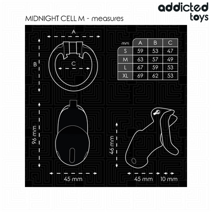Gabbia per pene Mindnight Cell taglia M di Addicted Toys Locked, immagine 5