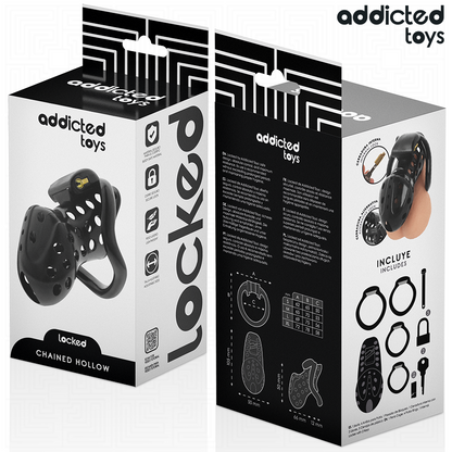 Gabbia per pene cava con catena 10,5 cm di Addicted Toys Locked, immagine 6