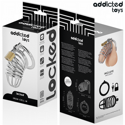 Gabbia per pene in metallo con cellule di ferro taglia M di Addicted Toys Locked, immagine 6