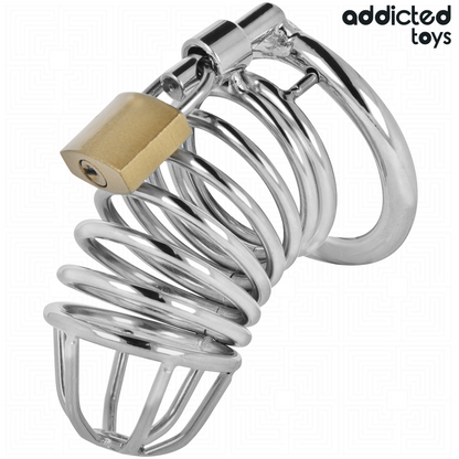 Gabbia per pene in metallo con cellule di ferro 5 cm taglia L di Addicted Toys Locked, immagine 2