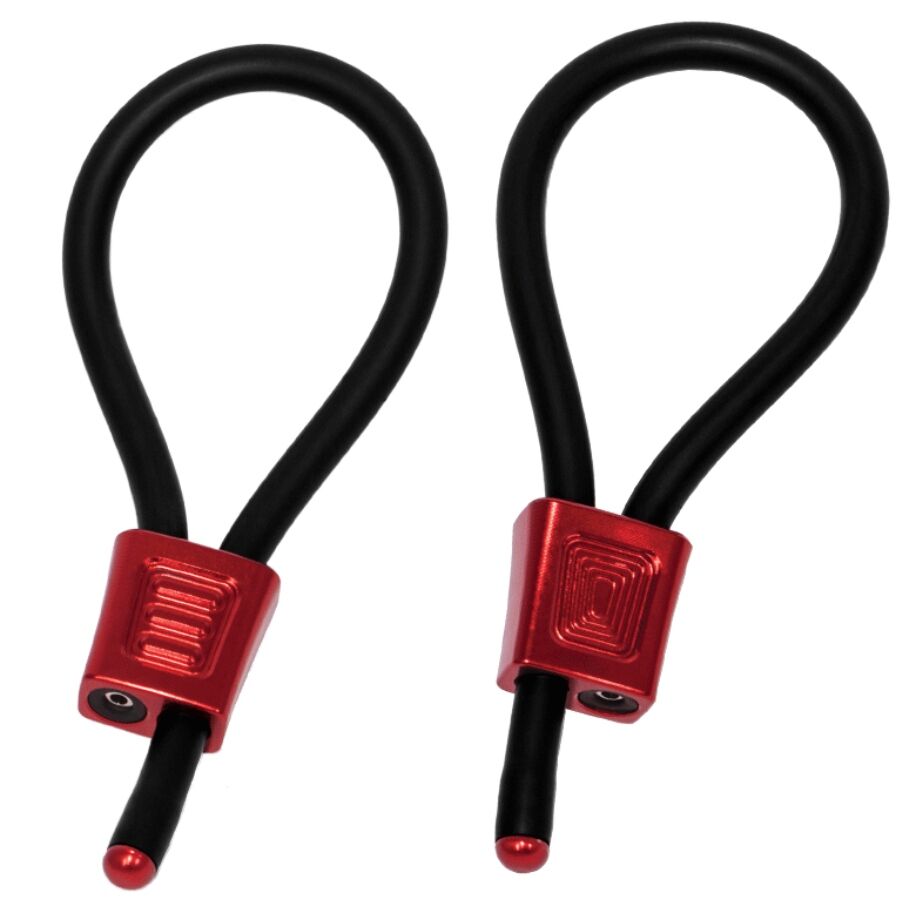 Anelli per il Prestige Electra Loops pene regolabili rossi di Electrastim