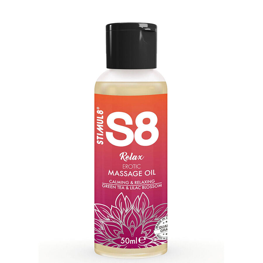 Olio per massaggio S8 relax erotico tè verde 50 ml di Stimul8