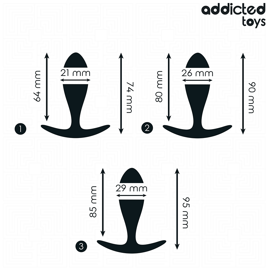 Set di 3 tappi anali modello 2 di Addicted Toys, immagine 4