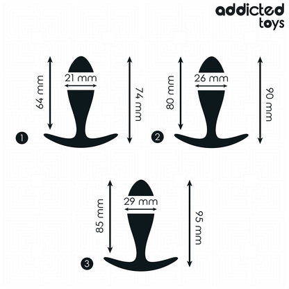 Set di 3 tappi anali modello 2 di Addicted Toys, immagine 4