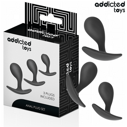 Set di 3 tappi anali modello 3 di Addicted Toys