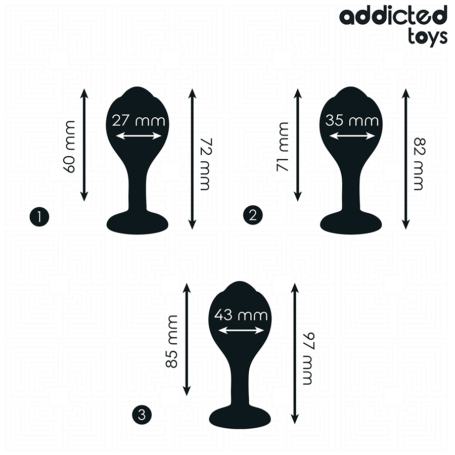 Set di 3 tappi anali con gioiello di Addicted Toys, immagine 4