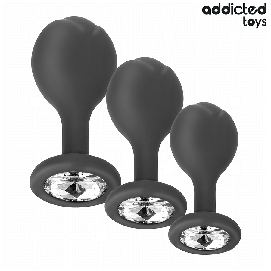 Set di 3 tappi anali con gioiello di Addicted Toys, immagine 2