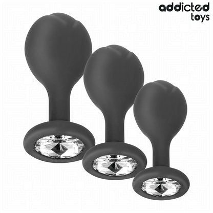 Set di 3 tappi anali con gioiello di Addicted Toys, immagine 2