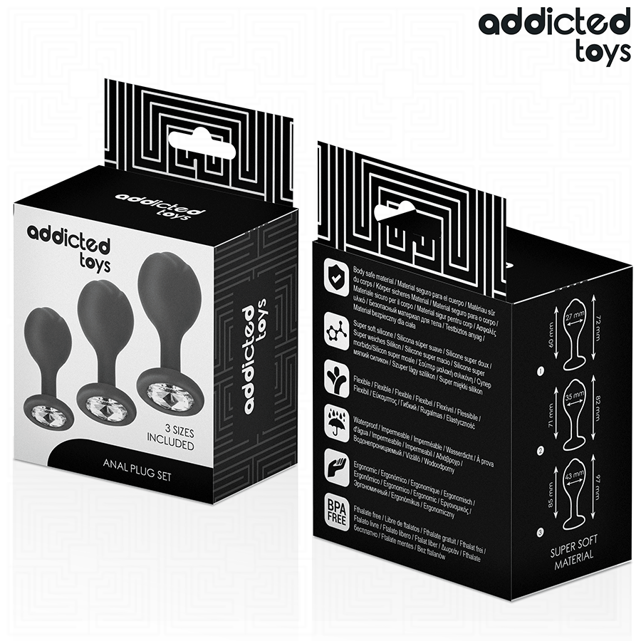 Set di 3 tappi anali con gioiello di Addicted Toys, immagine 7