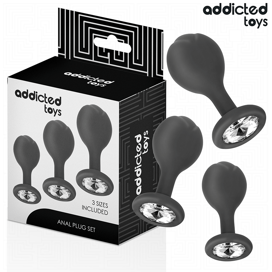 Set di 3 tappi anali con gioiello di Addicted Toys