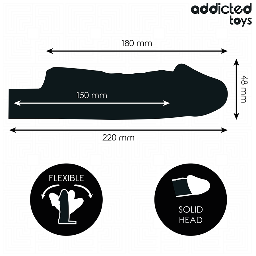 Estensione pene trasparente 27 cm di Addicted Toys, immagine 4