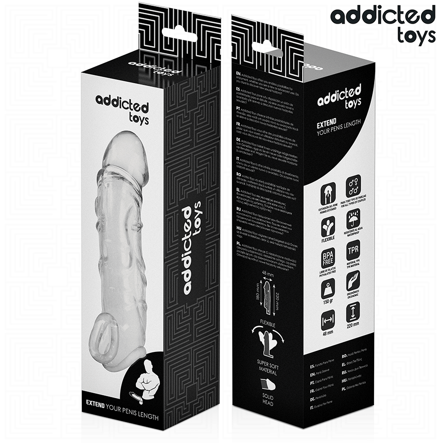 Estensione pene trasparente 27 cm di Addicted Toys, immagine 7