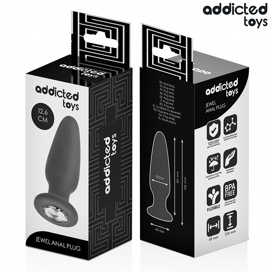 Plug anale con gioiello taglia L 12,6 cm di Addicted Toys, immagine 6
