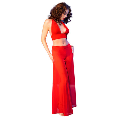 Set top e pantaloni rossi taglia XL di Chilirose, immagine 3