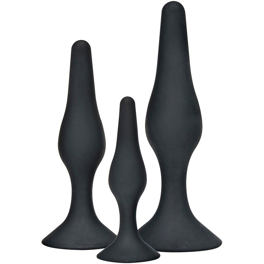 Anal play curvy Companions plug anale 3 pezzi nero di Toyjoy
