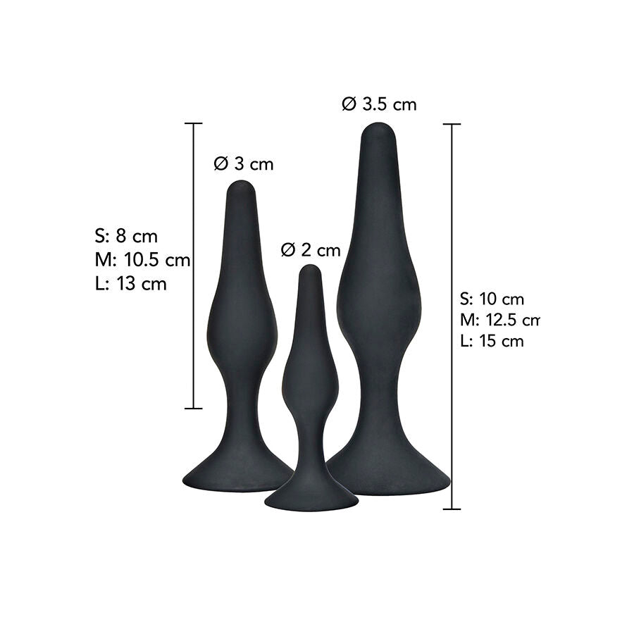 Anal play curvy Companions plug anale 3 pezzi nero di Toyjoy, immagine 2